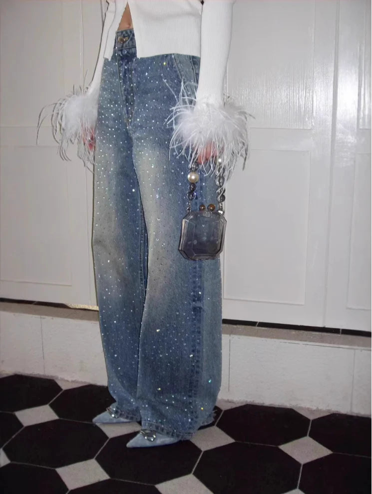 GLITZER DENIM JEANS